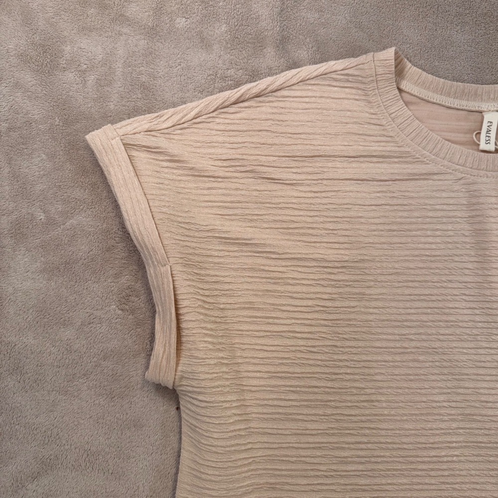 NWT Neutral Textured Shift Dress Coastal Quiet Luxury Minimalist Resort 2XL - Picture 4 of 10